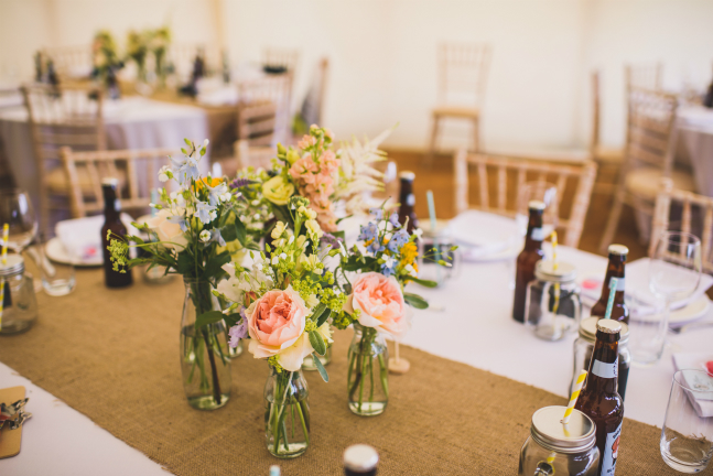 Yellows, Whites & Blue Blooms for a Rustic meets Retro Wedding at The House Meadow in Kent
