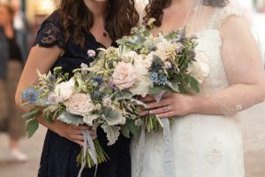 Intimate wedding in London with White & Blue Blooms