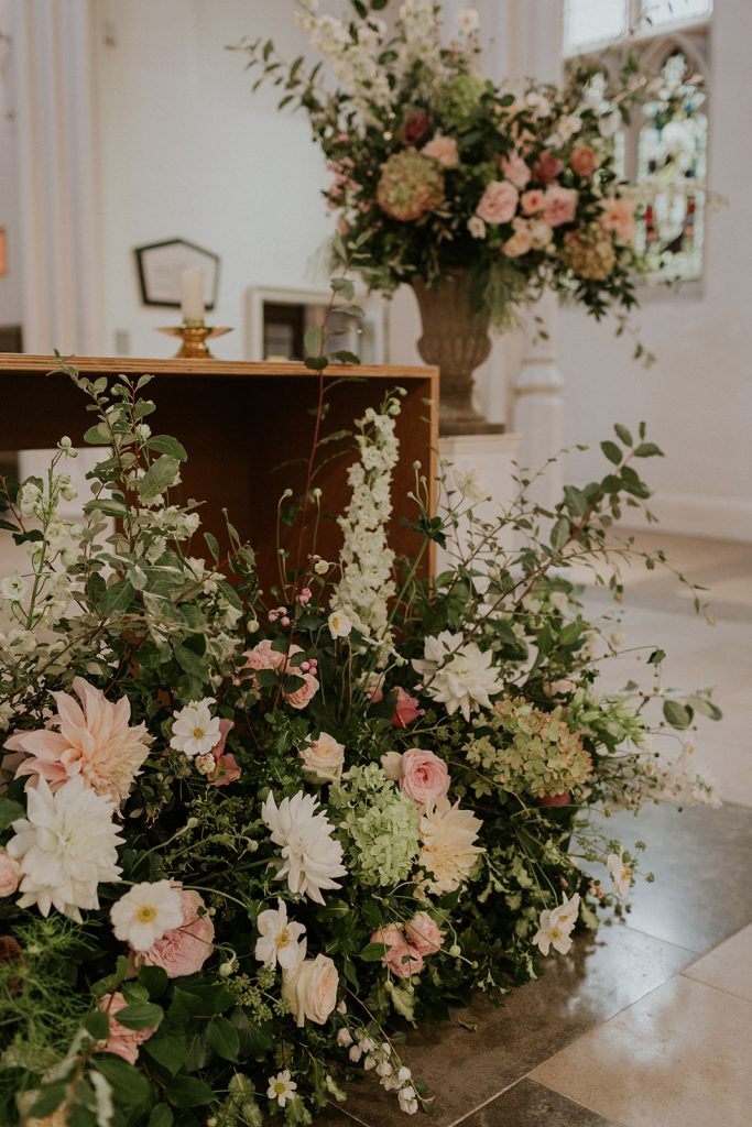 Blush blooms for an intimate london wedding