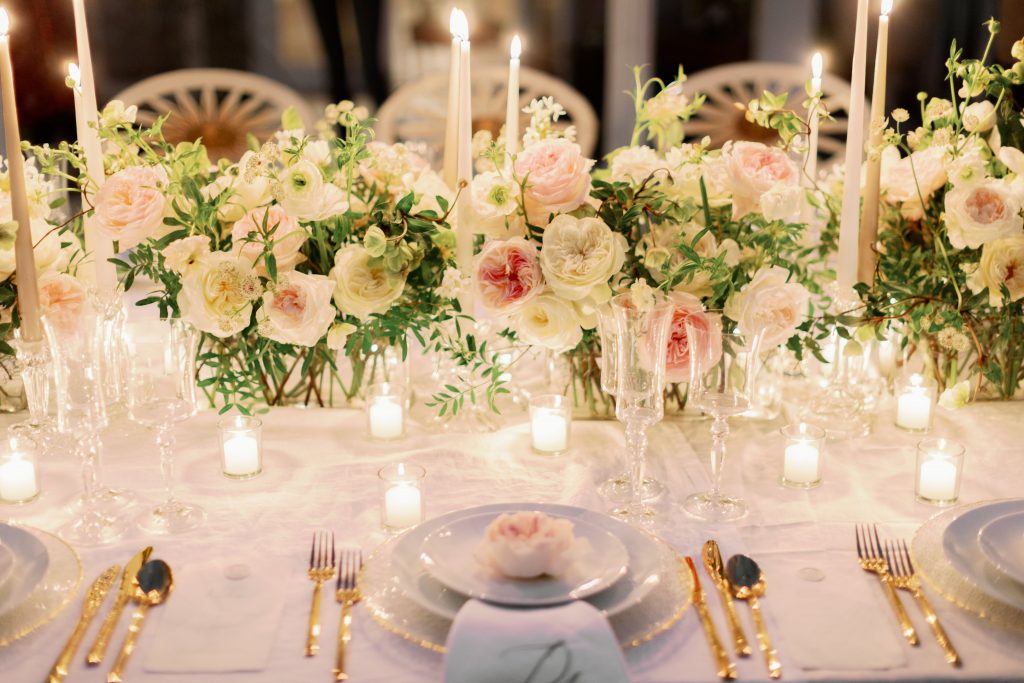 Luxury Tablescape with David Austin Garden Roses 